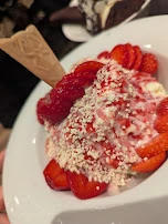 Spaghetti Ice Cream with Strawberry
